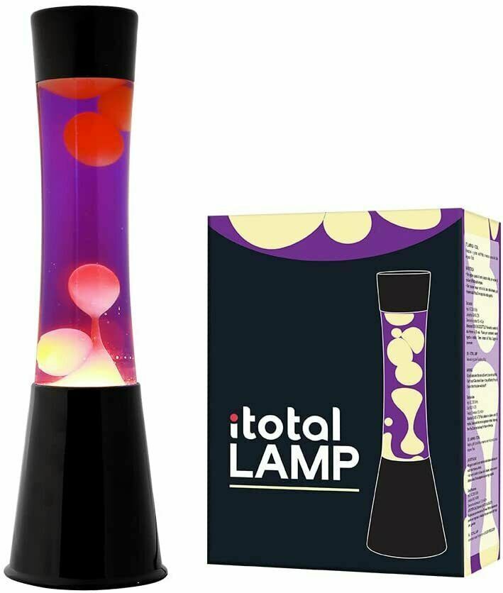 lampada Lava magma Lamp h 40cm - XL1789  liquido viola cera gialla base nera