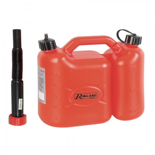 TANICA DOPPIA PER CARBURANTE BENZINA GASOLIO MISCELA OLIO DA 2,5 LT e 5 LT