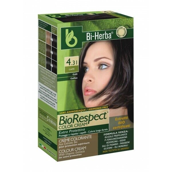 Tinta per Capelli Bi-Herba Naturale CASTANO CAFFè 4.31 N senza ammoniaca