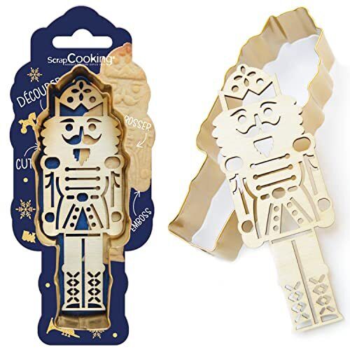 ScrapCooking - Kit Taglierina + Embosser Legno Schiaccianoci - Stampini (B6T)