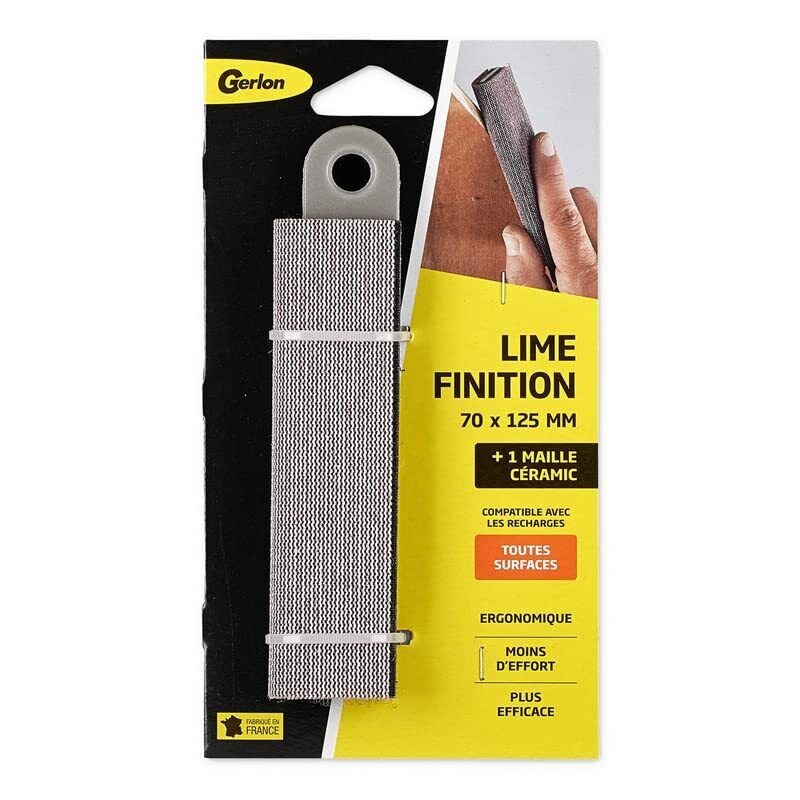 Abrasif - Lima con finitura 70, 125 mm + 1 maglia ceramic Gerlon (Y3x)