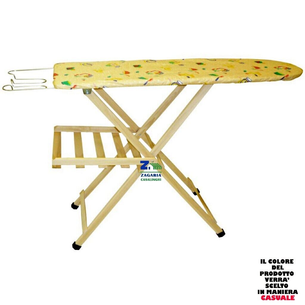 ASSE STIRO LADY IN LEGNO DI FAGGIO COLOR NATURALE CM 35X120 CON POGGIAFERRO
