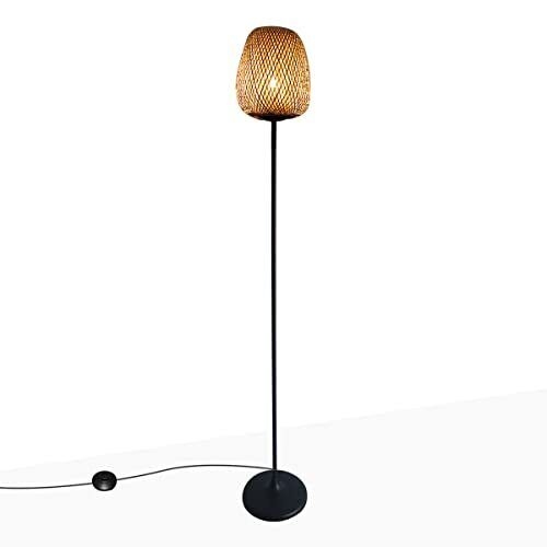 B·LED BARCELONA LED BarcelonaLED Lampada da terra in vimini Bambù Legno (g6Y)