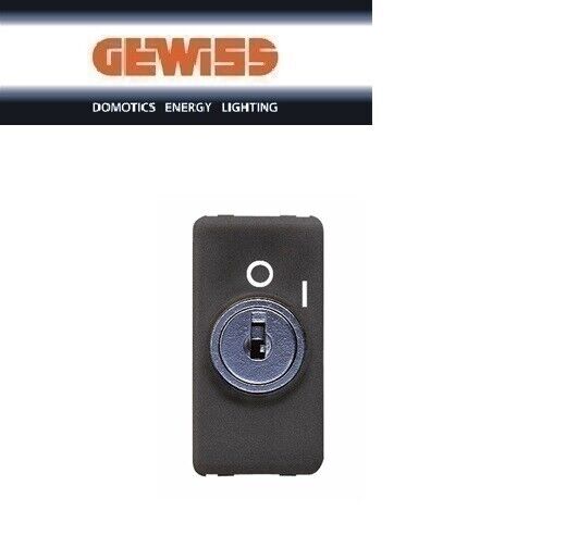 INTERRUTTORE BIPOLARE CON CHIAVE GEWISS SYSTEM BLACK GW21005.