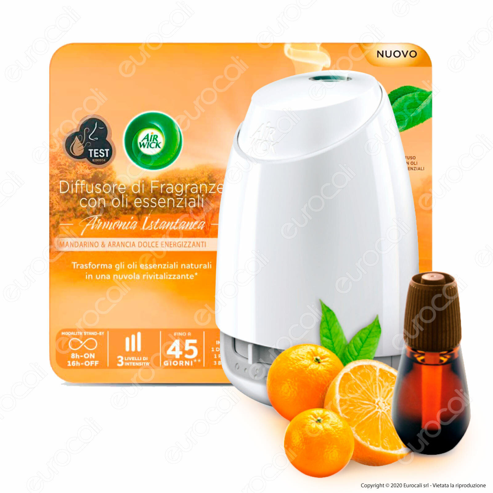 Air Wick Diffusore Oli Essenziali Autospray Mandarino e Arancia Ricarica da 20ml