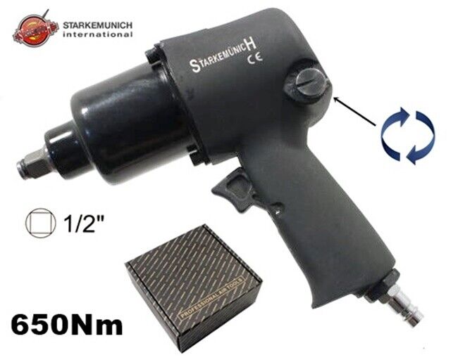 AVVITATORE PNEUMATICO PER BULLONI DI RUOTE AD ARIA COMPRESSA DA 1/2 - 650 Nm