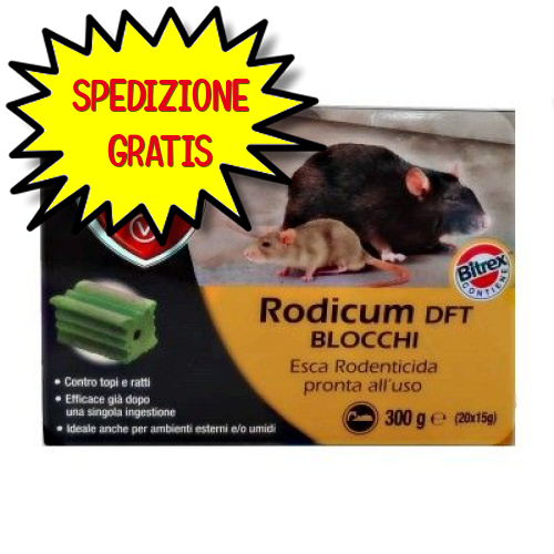 PROTECT HOME RODENTICIDA RODICUM DFT 300 G BLOCCHI 15 G C/U