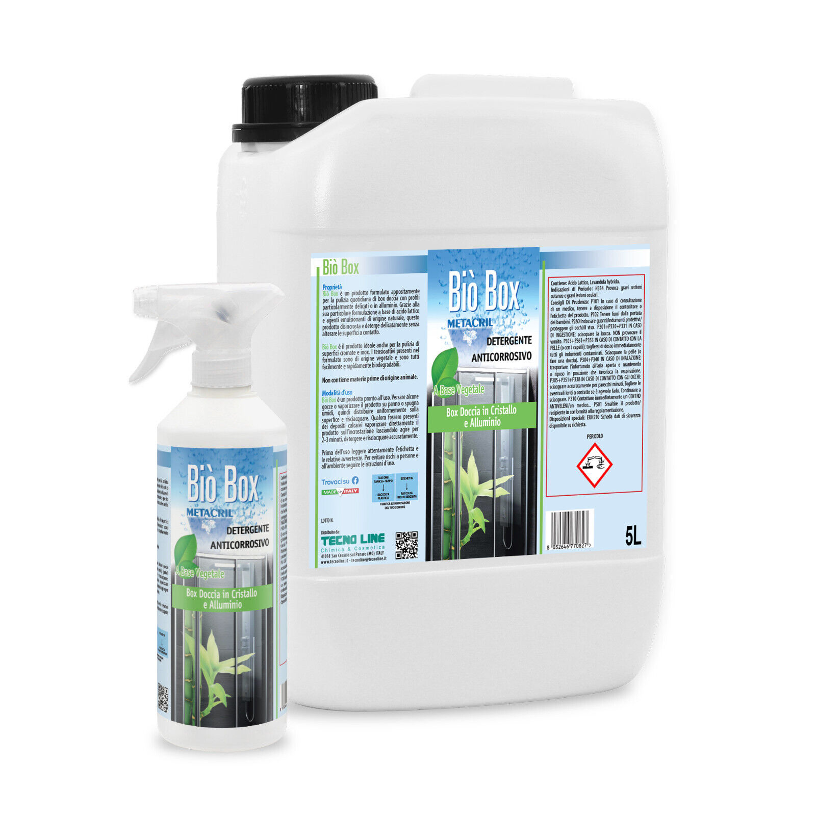 Bio Box 5 LITRI - Detergente disincrostante per box doccia ANTICORROSIVO