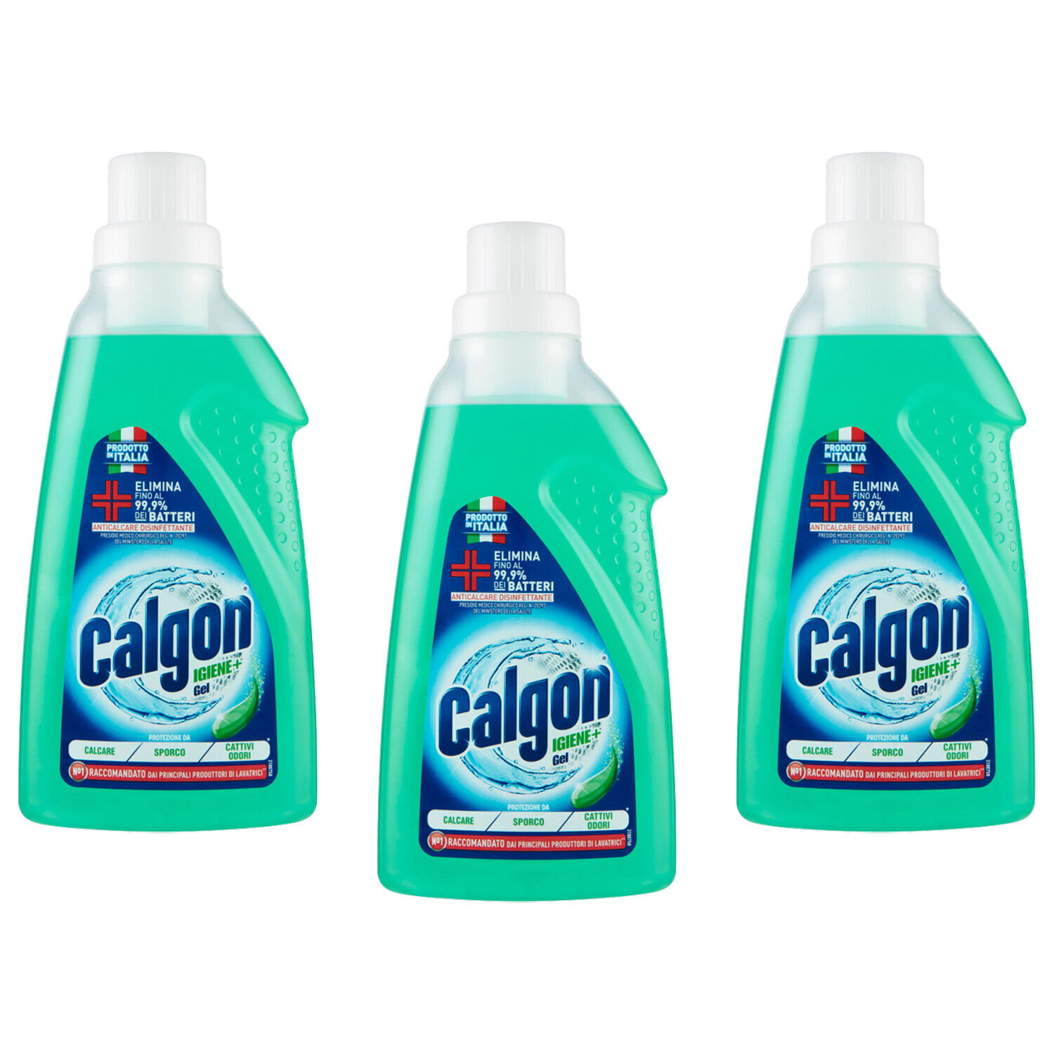 3 pezzi CALGON Igiene+ Gel Anticalcare Disinfettant. 750ml