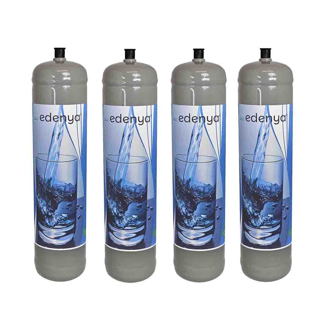 4 Bombole CO2 600 gr monouso Edenya Bubbles con attacco M11x1 per acqua frizz...