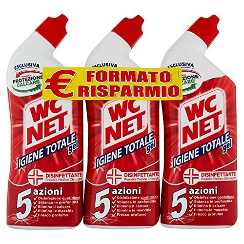 WC NET IGIENE TOTALE Gel Disinfettante per sanitari 5 Azioni - 700mL x 3pz