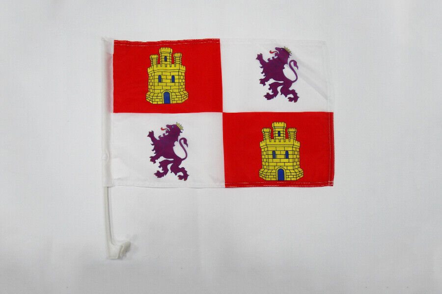 BANDIERA PER AUTO CASTIGLIA E LEÓN 45x30cm - BANDIERINA DA AUTO CASTILLA Y LEÓN