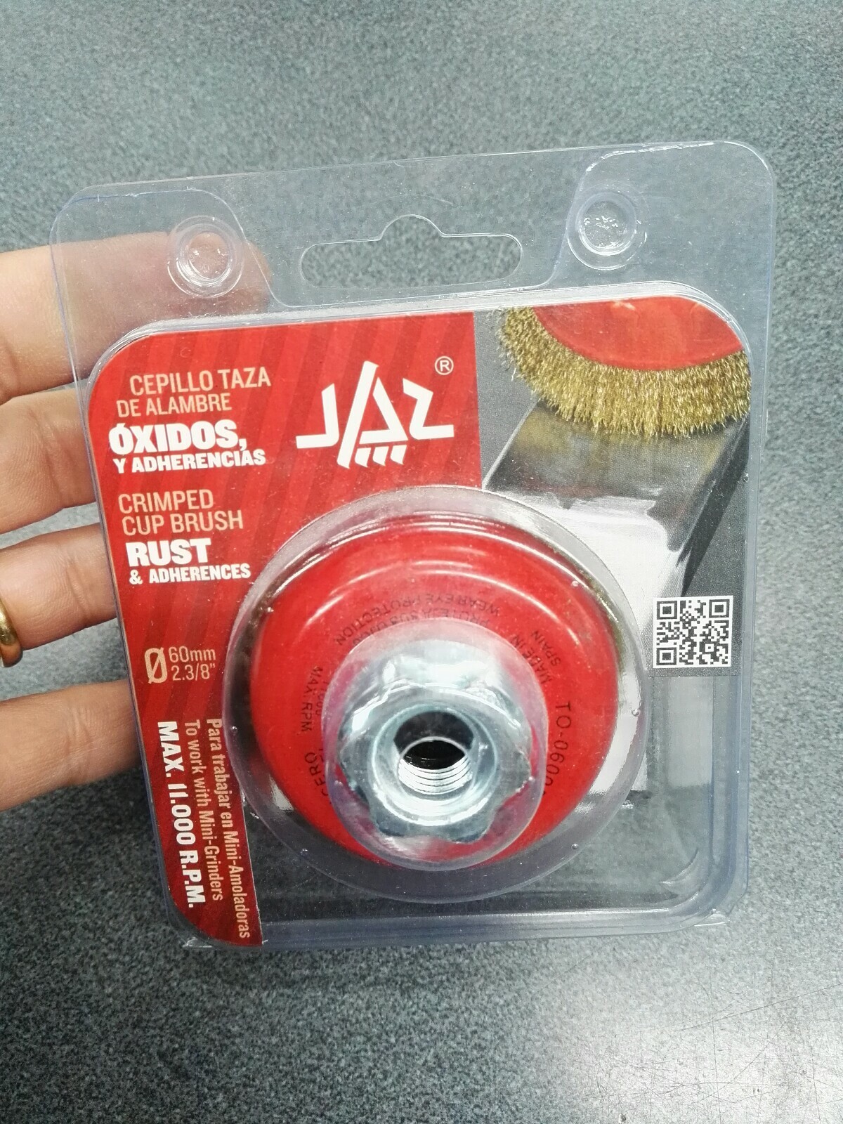 SPAZZOLA A TAZZA d.60 mm SVERNICIARE PULIRE METALLI FILO ACCIAIO