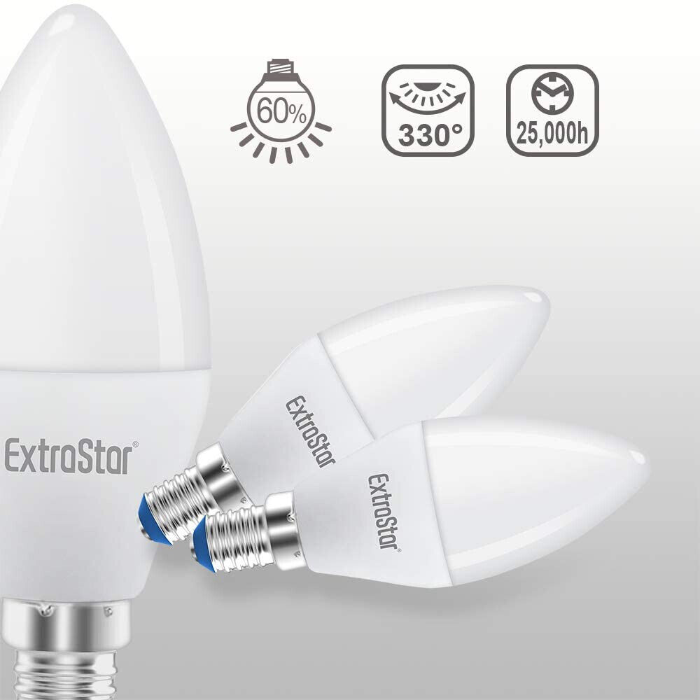 2 PZ Lampada A Led E14 C37 8W Bianco Freddo 6500K 720 Lumen <ul><li>Lampada