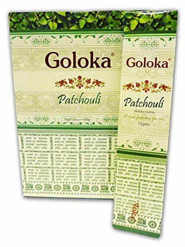 GOLOKA - Bastoncini di incenso, Aroma: Patchouli Masala, Confezione da 15 (e3p)