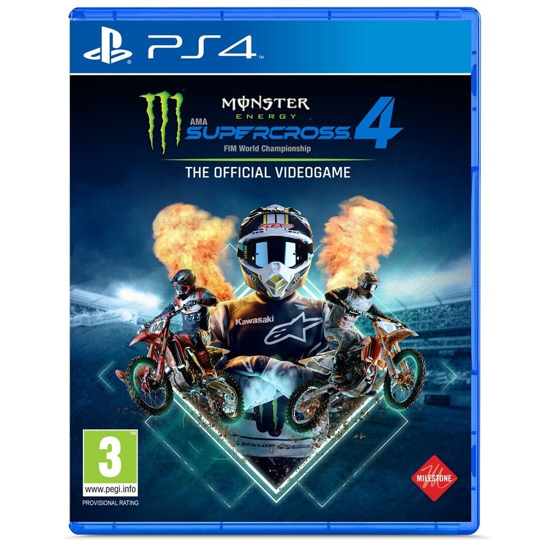 MONSTER ENERGY SUPERCROSS 4 EU PS4 VIDEOGIOCO ITALIANO PLAY STATION 4 NUOVO