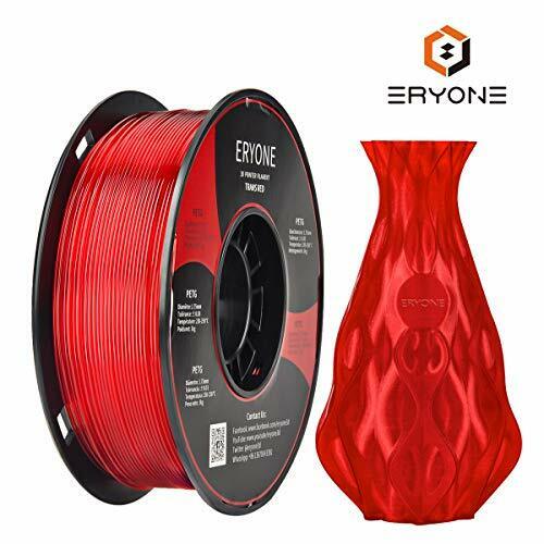 Filamento 1,75 mm PETG Trasparente Rosso, ERYONE filamento per stampante (L1y)