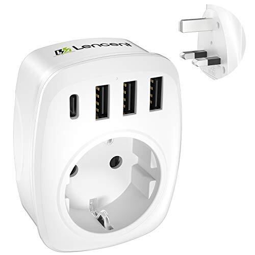 LENCENT Adattatore Presa UK da Viaggio, Adattatore Universale Spina (v5a)