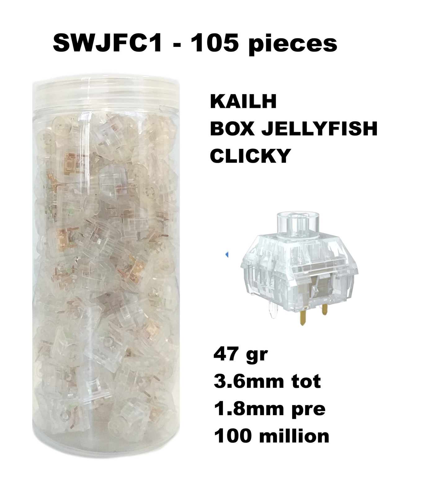 KIT 105 SOTTOTASTI KAILH JELLYFISH CLICK-BAR