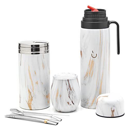 BALIBETOV Yerba Mate Tazza Set - Modern Yerba Mate Tazza, Thermos, Yerba (q6R)