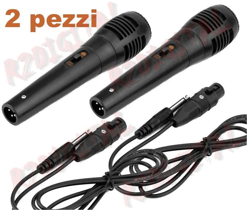 M635 coppia Microfoni Karaoke spina 6.3, Microfoni KARAOKE KIT PROFESSIONALE IN