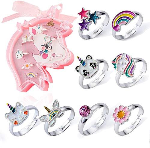 powerking Anello per Bambini, Set di Anelli di Gioielli per Ragazze (P3c)