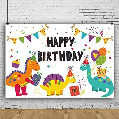 Dinosaur Compleanno Sfondo, 180x120cm Festa di Compleanno Sfondo, Sfondo (t8M)