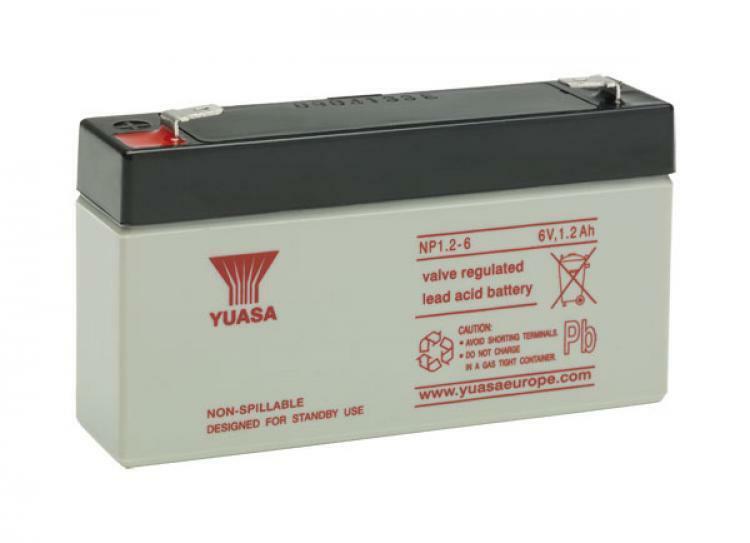 BATTERIA YUASA AL PIOMBO AGM NP1,2-6 6V 1,2Ah PER GIOCATTOLI,UPS,LUCI EMERGENZA