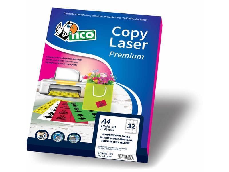 Etichette colorate fluorescenti con angoli arrotondati TICO 99,1x34 VERDE 70 fog