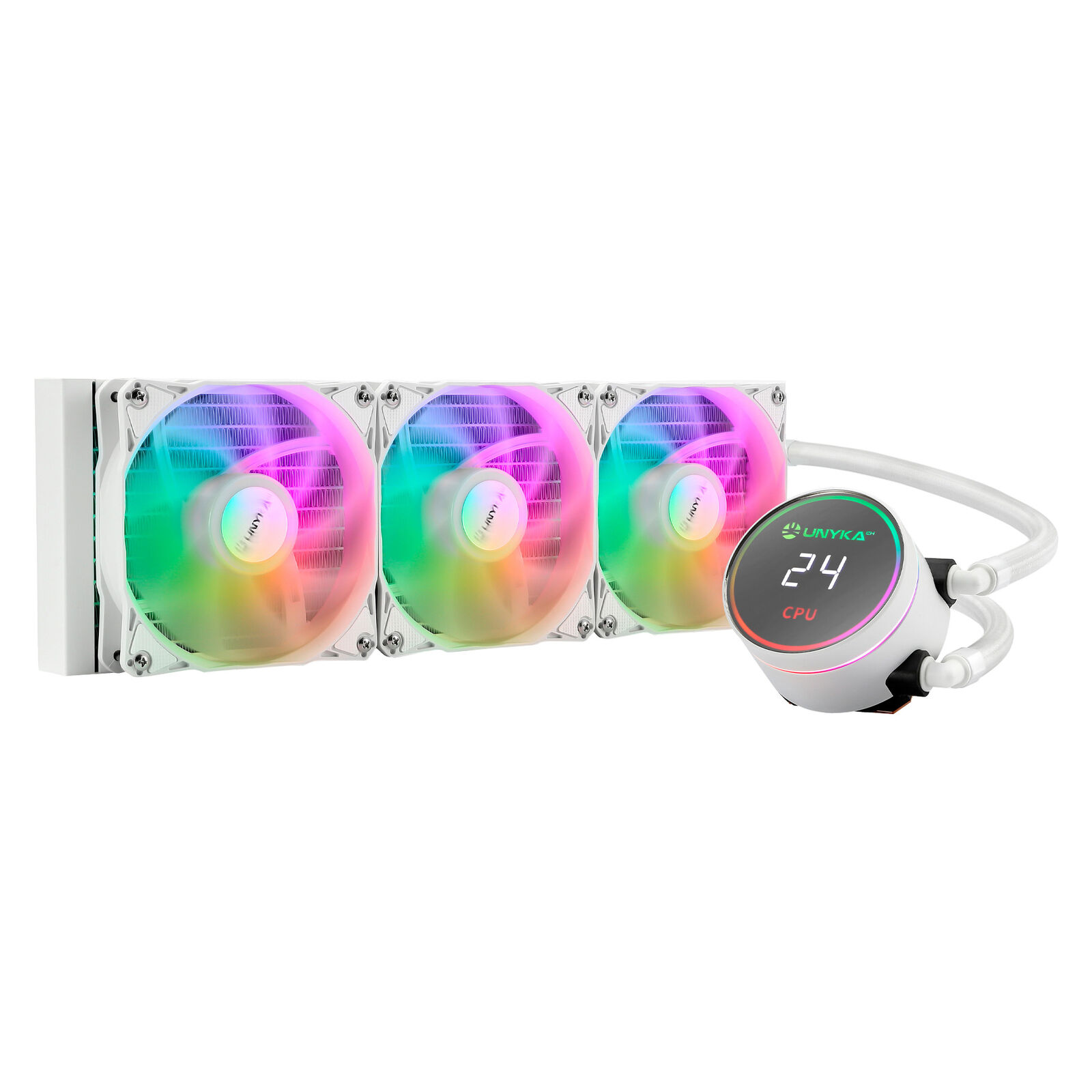 Unykach AquaStorm White 360 Refrigeracion Liquida - 3 Ventiladores 1800 RPM - Bo