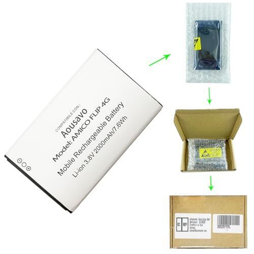 Aousavo FLIP 4G batteria di ricambio compatibile con BRONDI Amico FLIP 4G (e7X)