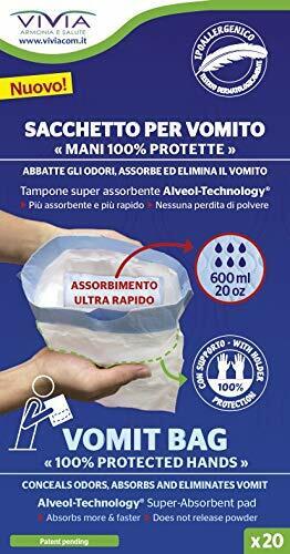 V600x80 SACCHETTO PER VOMITO MULTIPACK = 80 sacchetti. Con falda esterna (K3J)