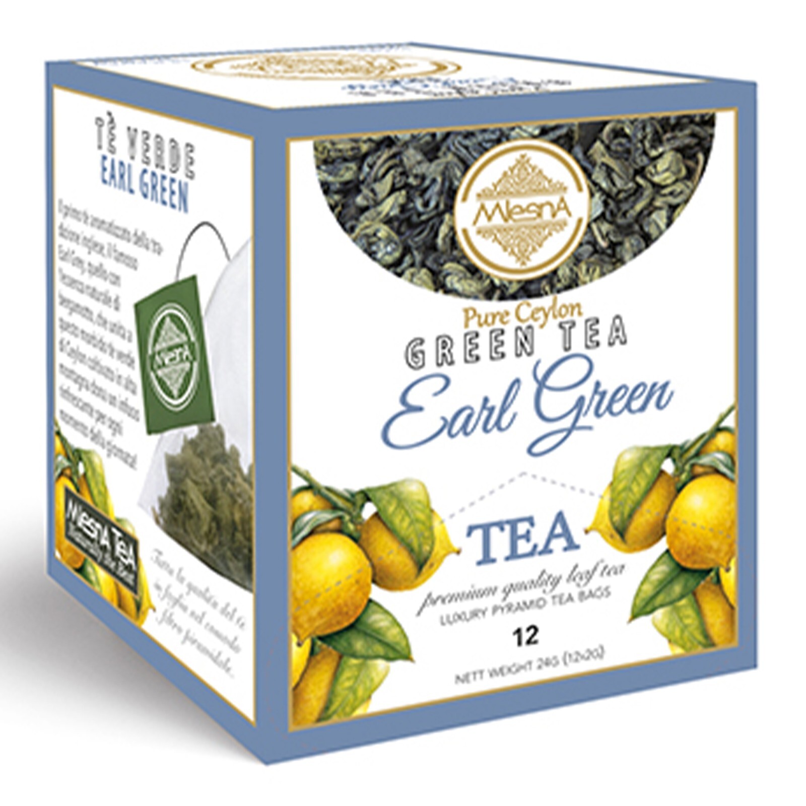 Mlesna Te Verde Earl Green 12 Filtri Piramidali Salvaroma