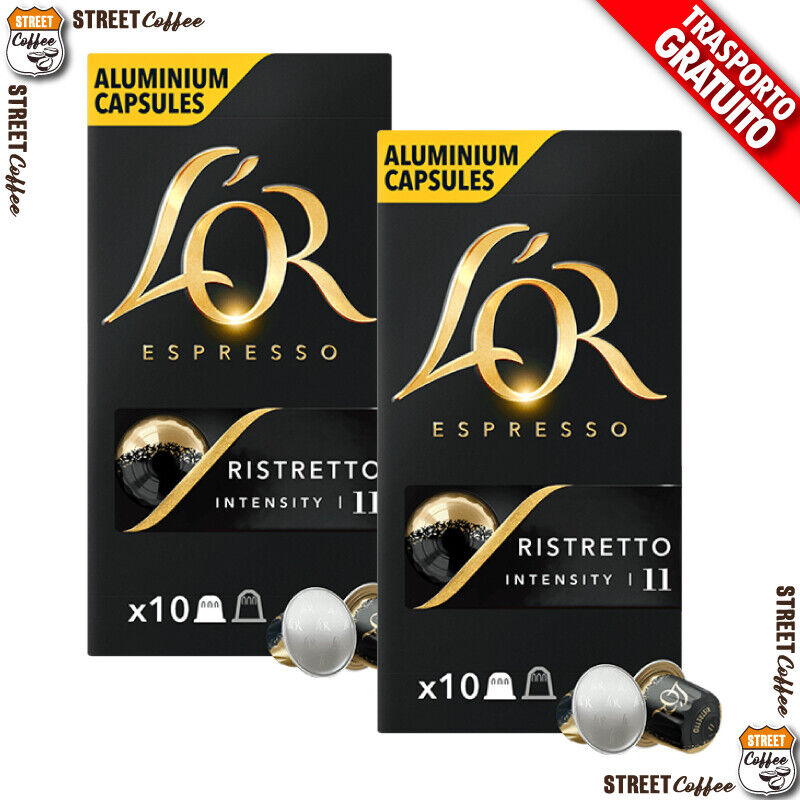 200 Cialde Capsule alluminio Caffe L'OR Comp. Nespresso Miscela Ristretto 11 *