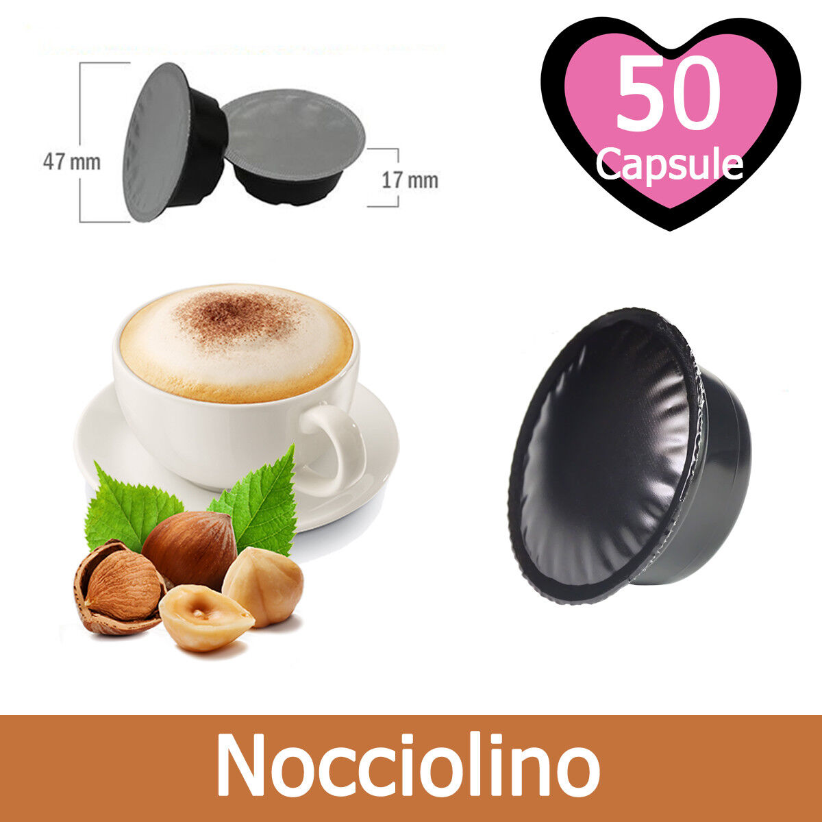 50 Capsule Cialde Nocciolino Compatibili LAVAZZA A MODO MIO Caffè Kickkick