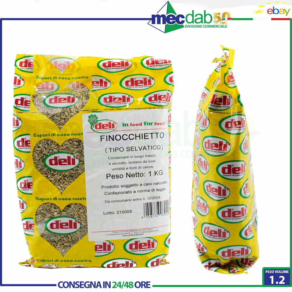 Semi Di Finocchietto Senza Conservanti Sacchetto 1 Kg Per Uso Professionale Delì