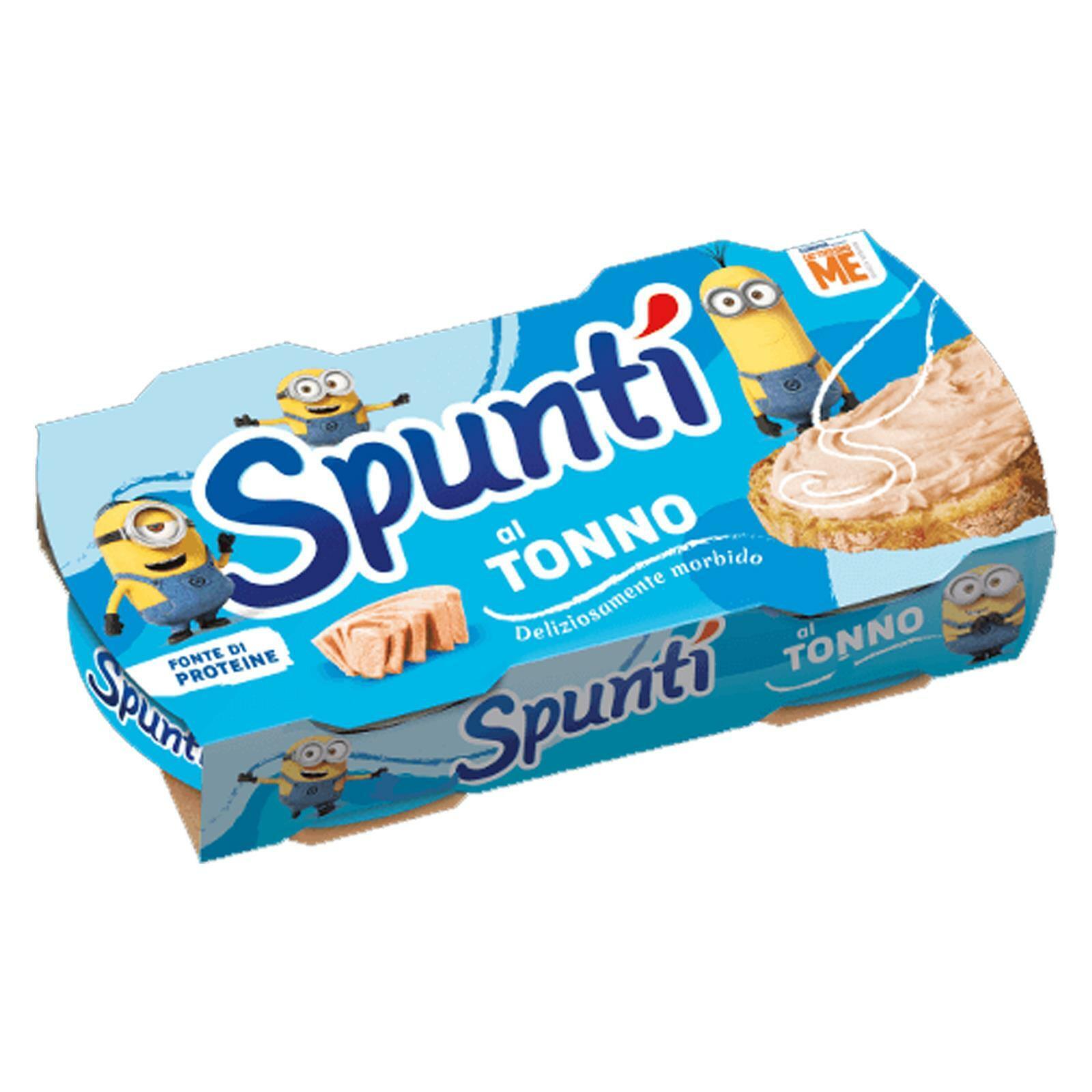 SPUNTI' AL TONNO 2 x 84 GR CREMOSO SNACK SPUNTINO MERENDA ENERGIA PESCE