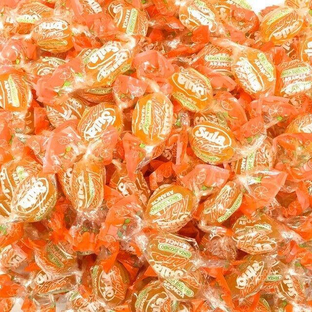 CARAMELLA SULA NATURA SENZA ZUCCHERO AL GUSTO ARANCIO Perfetti - 250 GR