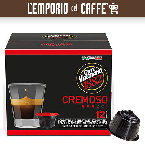 72 Capsule Caffe Vergnano Compatibili Nescafe Dolce Gusto Cremoso Red Rosso