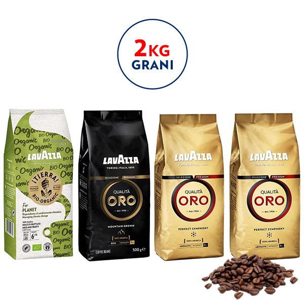 Lavazza Caffè in Grani Mix Pack Oro, Oro d'Altura, Tierra for Planet, 4 x 500 g
