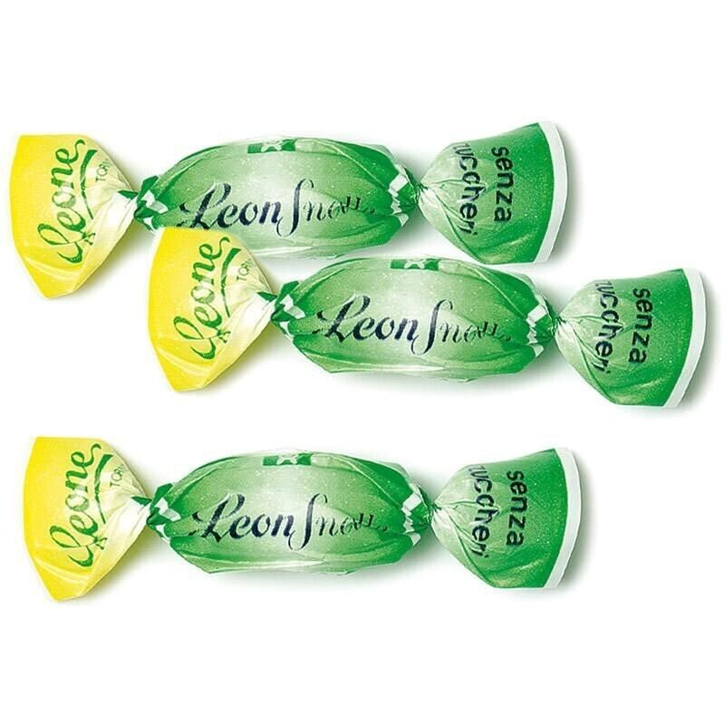Caramelle LEONE Leonsnella  gusto - MENTA -  SENZA ZUCCHERO  Gr. 100