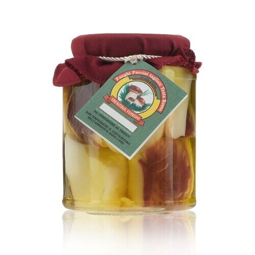 FUNGHI PORCINI TAGLIATI TESTA ROSSA IN OLIO D`OLIVA  290 GR