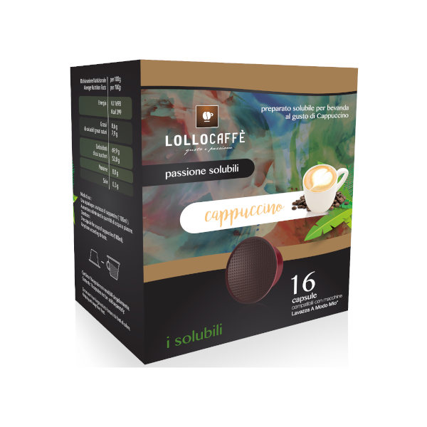 Cappuccino solubile, Capsule Lollo Caffè Compatibili A Modo Mio, 16 pezzi