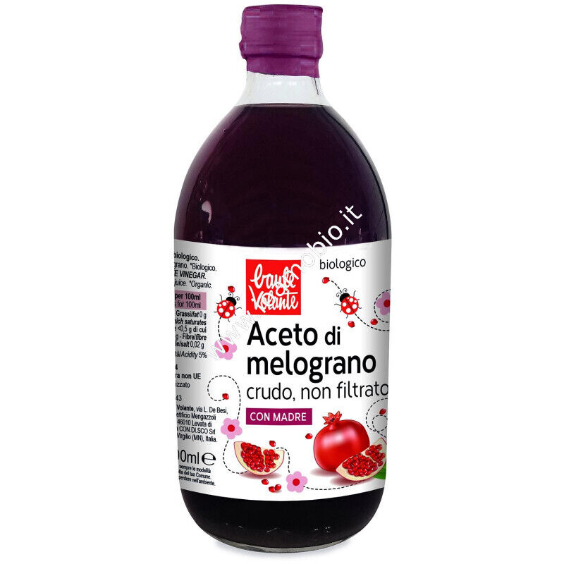 Aceto di Melograno crudo e non filtrato 500ml - Bio Baule Volante
