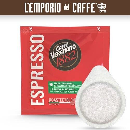 150 Cialde Caffe Vergnano Miscela Espresso Rosso Red dal Gusto Pieno e Corposo