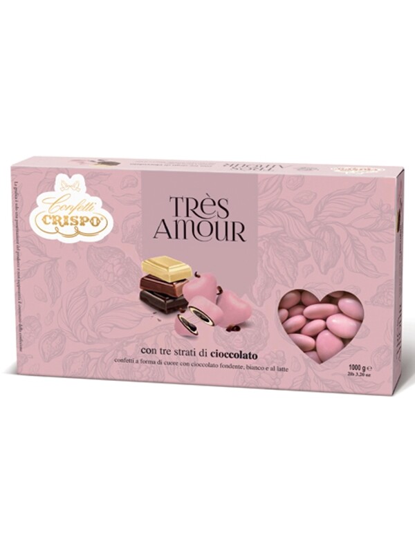 CONFETTI TRES AMOUR TRIPLO CIOCCOLATO ROSA 1 KG