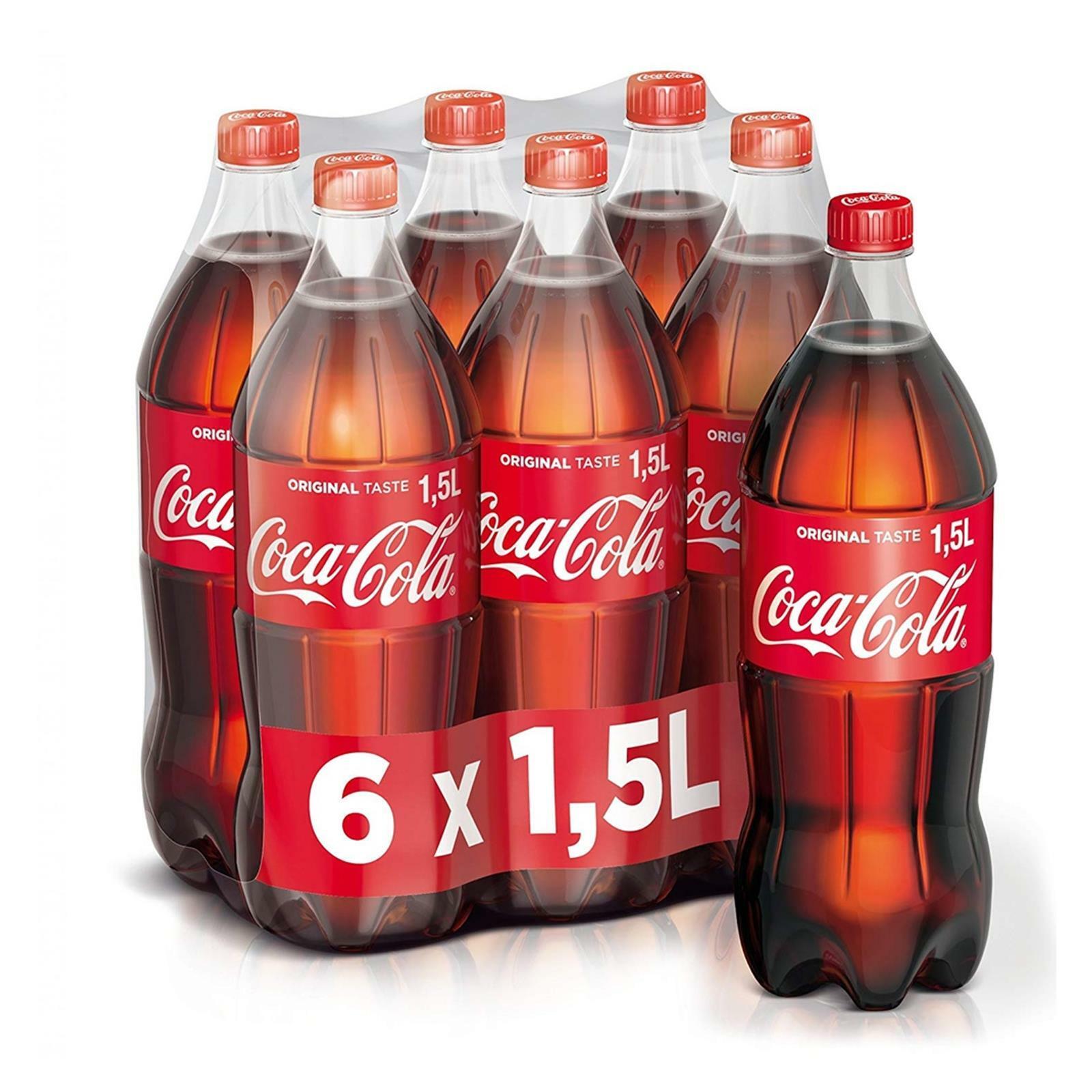 6 BOTTIGLIE COCA COLA ORIGINAL TASTE 1,5 LITRI BIBITA FRIZZANTE BEVANDA CLASSICA