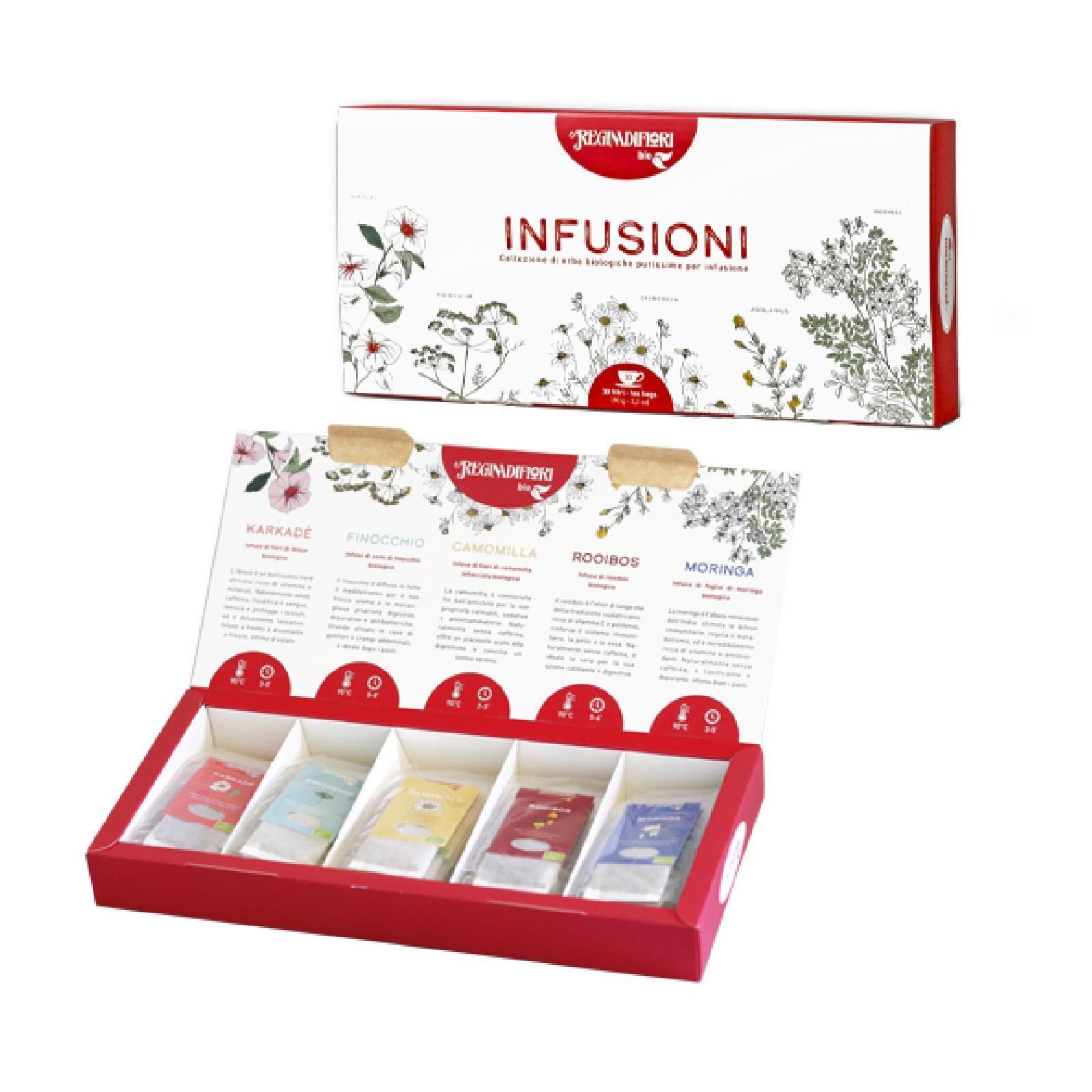Confezione Regalo Infusi Bio Regina di Fiori Infusioni 30 Filtri Biologica
