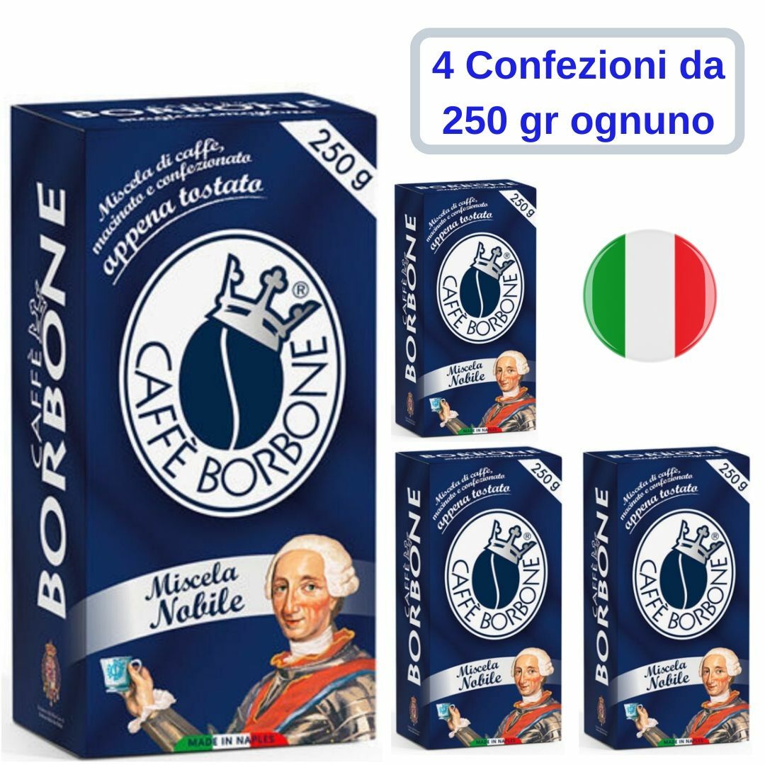 Caffe' Borbone Macinato Miscela Nobile 4 Confezioni da 250 Grammi