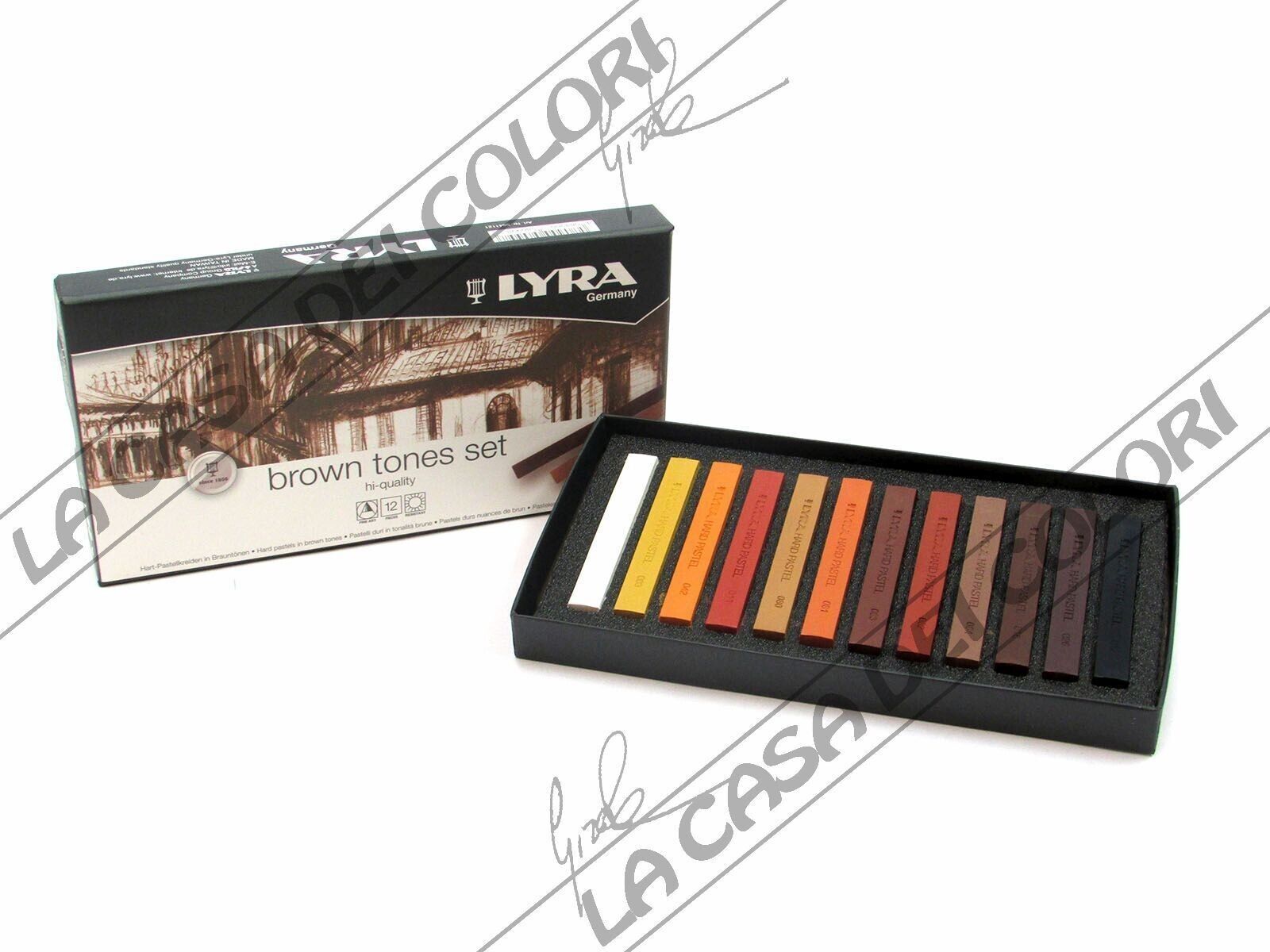 LYRA REMBRANDT - POLYCRAYONS SOFT - BROWN TONES SET - CONF. 12 GESSETTI